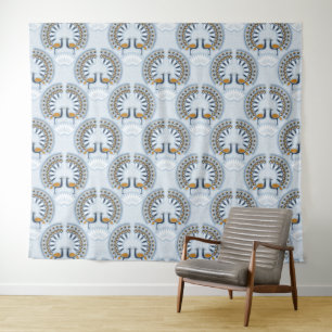 Art Deco Retro Peacock Wandteppich