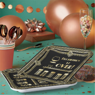Art Deco Retro Silvesterverbot Bar Pappteller