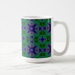 Art Deco Retro Tasse in blau grün Margeriten