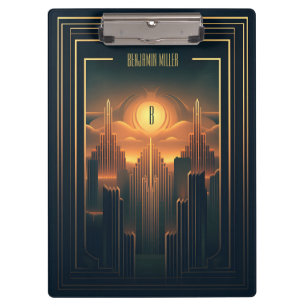 Art Deco Retro Vintag Classic 1920er Jahre Black & Klemmbrett