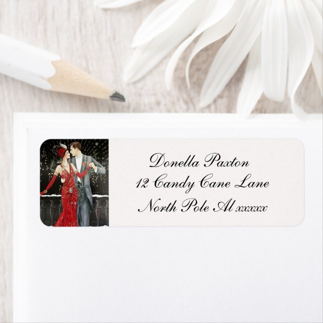 Art Deco Retro Vintage Damen Label (Insitu)