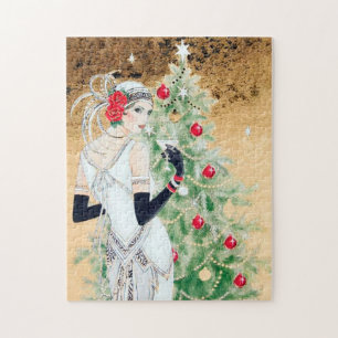 Art Deco Retro Vintage Weihnachtsdame