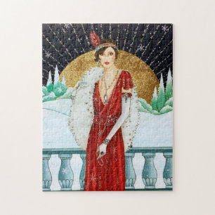 Art Deco Retro Vintage Weihnachtsdame
