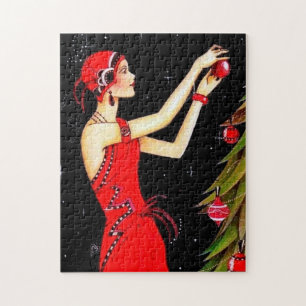 Art Deco Retro Vintage Weihnachtsdame