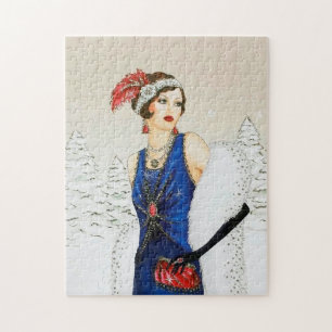 Art Deco Retro Vintage Weihnachtsdame