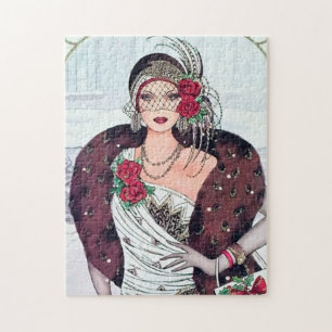 Art Deco Retro Vintage Weihnachtsdame