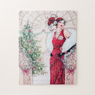 Art Deco Retro Vintage Weihnachtsdame