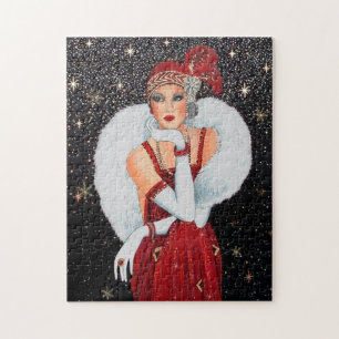 Art Deco Retro Vintage Weihnachtsdame