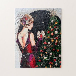 Art Deco Retro Vintage Weihnachtsdame