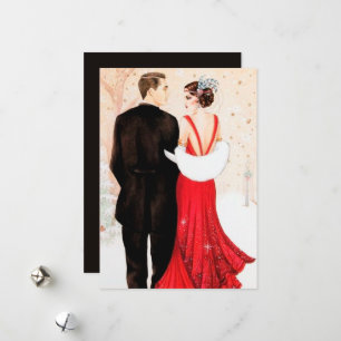 Art Deco Retro Vintages Paar Weihnachten