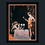 Art Deco Roaring 20 Flappers Poster<br><div class="desc">Paris,  Art Déco,  Druck von zwei rauschenden 20er Flappern. 11x14 hier gezeigt. In anderen Größen erhältlich.</div>