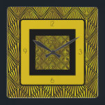 Art Deco Roaring 20 Gold Black Quadratische Wanduhr<br><div class="desc">Diese Art Deko Acrylwanduhr ist perfekt für diese Rückenstromvibe!</div>