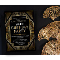 Art Deco Roaring 20er Geburtstagseinladung
