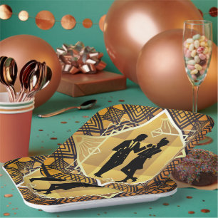 Art Deco Roaring 20's Couple New Year's Eve Party Pappteller