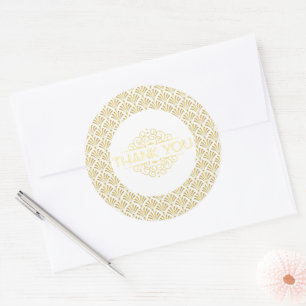 Art Deco Roaring 20s Gold Vielen Dank für Ihr Inte Runder Aufkleber