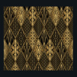 Art Deco Rodelbahn mit Aussicht Poster<br><div class="desc">Art Deco Muster. Nahtloser Schwarz-Gold Hintergrund. Metallische Muscheln oder Waagen zieren in Rhombus. Minimalistische geometrische Konstruktion. Vintage Linien. Motive aus den 1920-30er Jahren. Luxuriöses Vintages Flickwerk. Art Deco Muster - Schwarz und Gold Eleganz. Genießen Sie die luxuriösen Vintagen Farben. Treten Sie ein in die Opulenz von Deko Schwarz und Gold....</div>