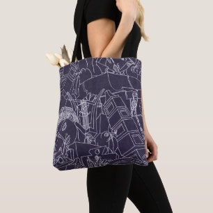 Art Deco römisch SPQR dunkelviolette ästhetische K Tasche