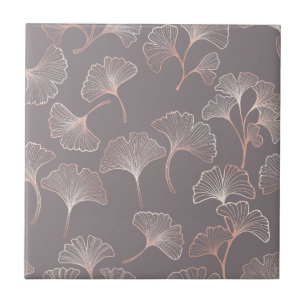 Art Deco Rosa Blattmuster Fliese