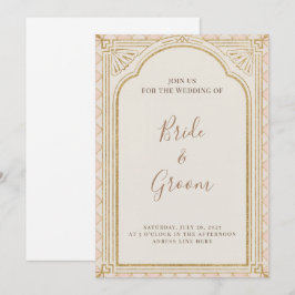 Art Deco Rosafarben Goldener Bogen Gatsby Elegant Einladung
