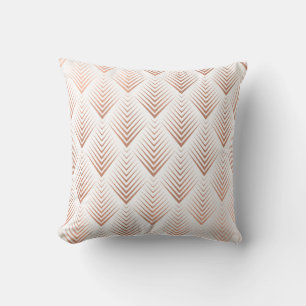 Art Deco Rose God Copper White Geometric Tribal Kissen