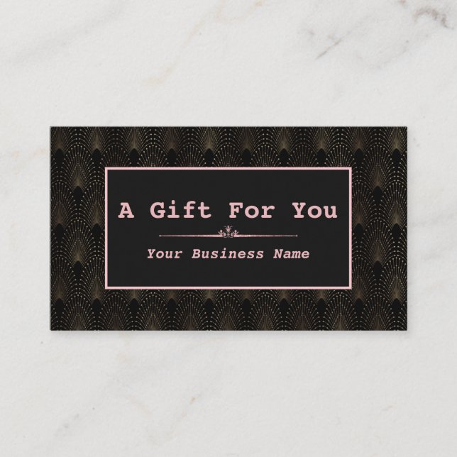 Art Deco Rose Gold Monogram Makeust Artist Treuekarte (Vorderseite)