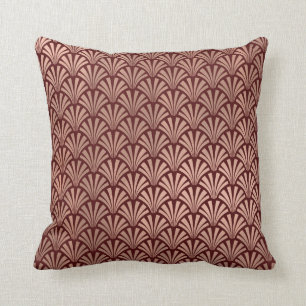 Art Déco Rose Göttliche Kupfer Burgundy Muscheln S Kissen