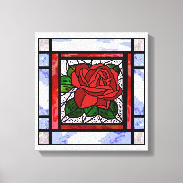 Art déco rose rouge (Recto)