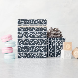 Art Deco Rose Square Stilvoll blühend Geschenkpapier