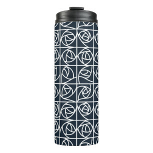 Art Deco Rose Square Stilvoll blühend Thermosbecher
