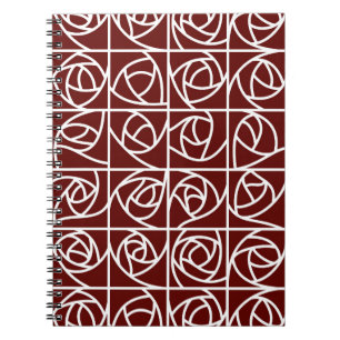 Art Deco Rose Square Stilvoll Rot Notizblock
