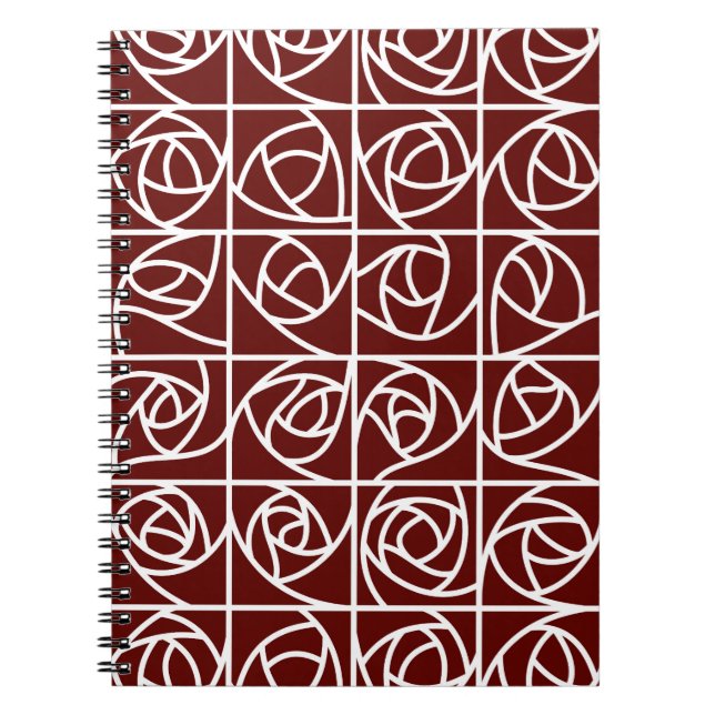 Art Deco Rose Square Stilvoll Rot Notizblock (Vorderseite)
