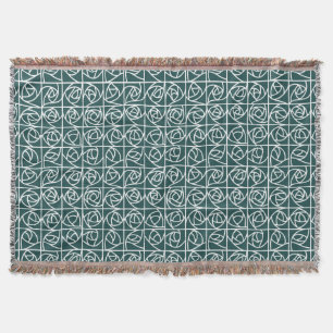Art Deco Rose Squares Stilvolles Blumengrün Decke