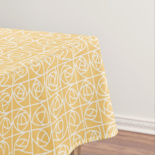 Art Deco Rose Squares Stylisierte Blumengelbe Tischdecke