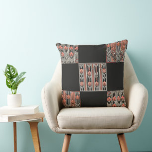 Art Deco Rose Throw Kissen