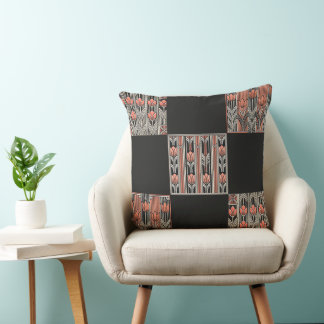 Art Deco Rose Throw Kissen