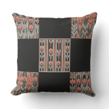 Art Deco Rose Throw Kissen