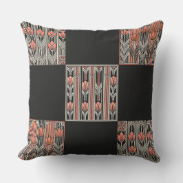 Art Deco Rose Throw Kissen