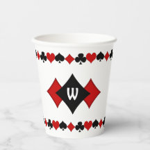 Art Deco Rot und Black Card Anzug Mit Monogramm