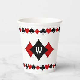 Art Deco Rot und Black Card Anzug Mit Monogramm Pappbecher