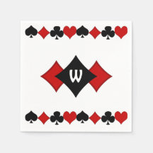 Art Deco Rot und Black Card Anzug - Mit Monogramm