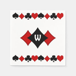 Art Deco Rot und Black Card Anzug - Mit Monogramm Serviette