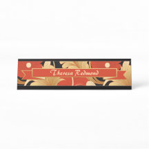 Art Deco Rote Poppies Personalisiert