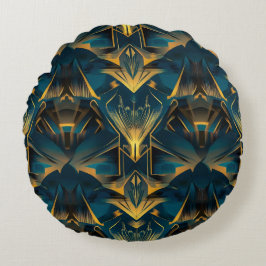 Art Deco Round Pillow Rundes Kissen