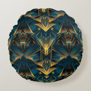 Art Deco Round Pillow Rundes Kissen