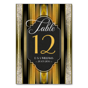 Art Déco Royal Gold Mariage Tableau Numéro Cartes