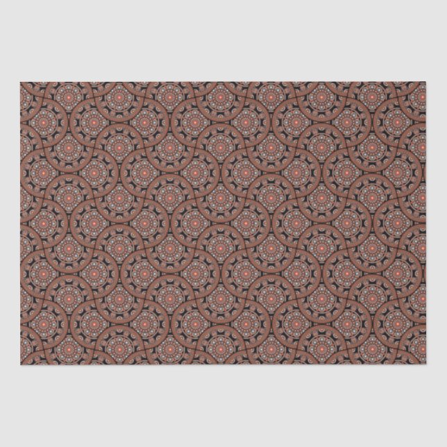 Art Deco Safari Bohemischer Star Fall Mandala Seidenpapier (Vorderseite)