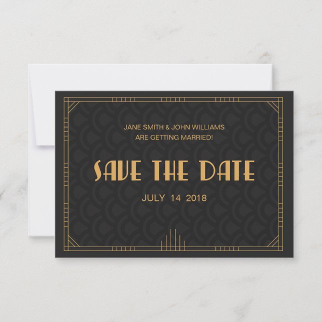 Art Deco Save the Date (Vorderseite)