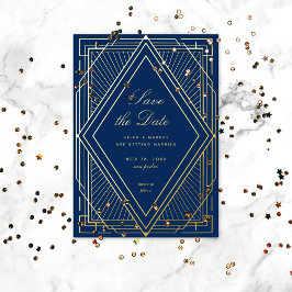 Art Deco Save the Date Gold Folieneinladung