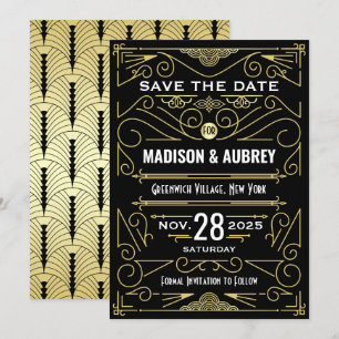 Art Deco Save the Date Hochzeit Elegante Highlight Einladung