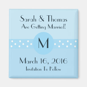 Art Deco Save the Date Magnet - Blau